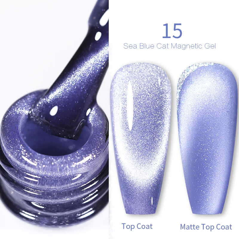 Sparkling Glass Bead Cat Magnetic Gel Nail Polish