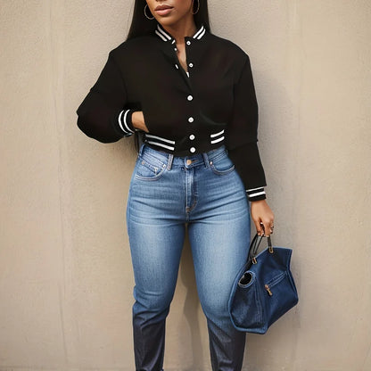 Spring and Autumn Single-breasted Baseball Jacket Jacket