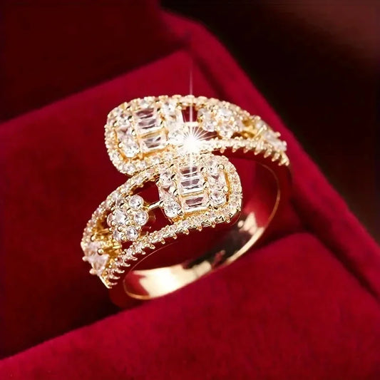Huitan Bright CZ Luxury Unique Rings