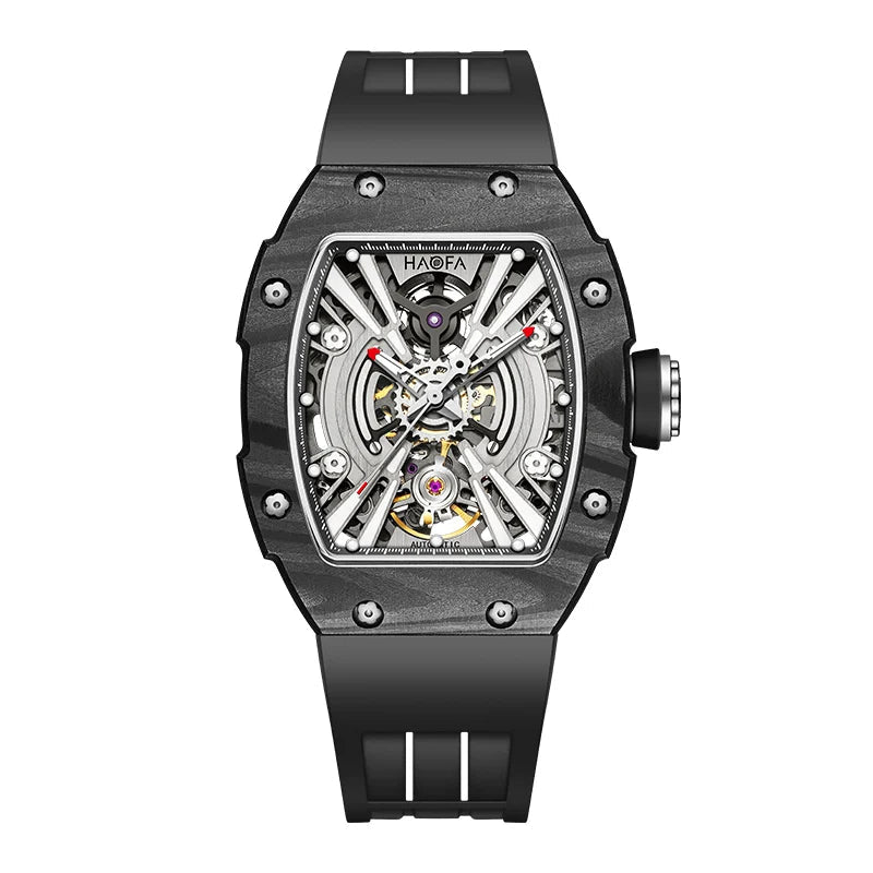 3D Skeleton mechanical Ark series luminous sport carbon fiber case Watch