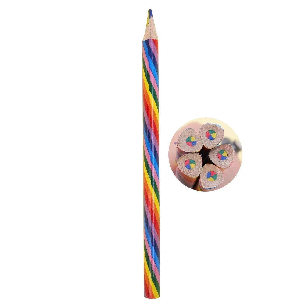 4 Color Concentric Rainbow Pencil Wooden Bulk Rainbow Pencil