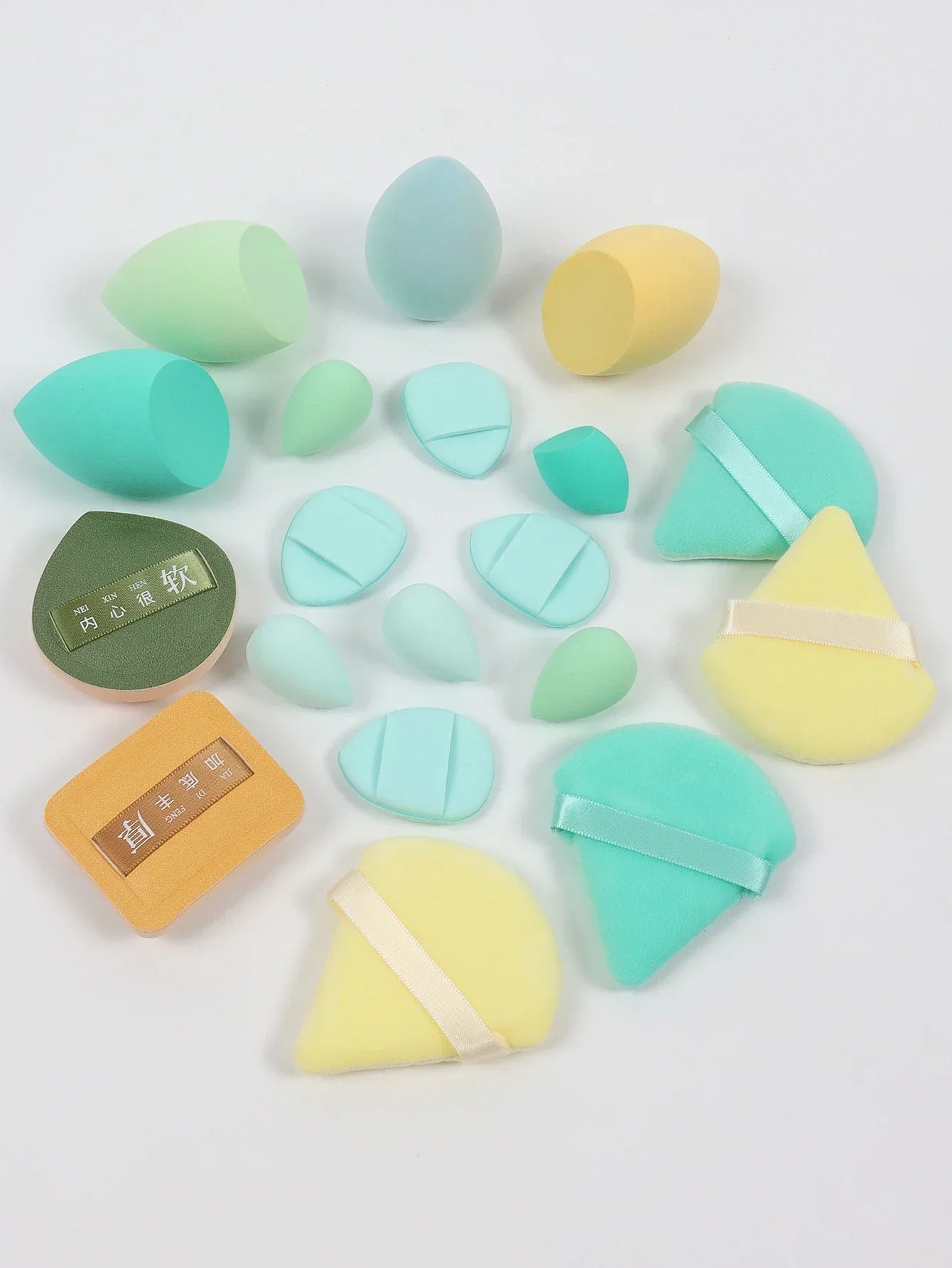 20 Pcs Pink Makeup Sponge and Makeup Puff Set