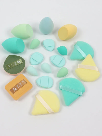 20 Pcs Pink Makeup Sponge and Makeup Puff Set