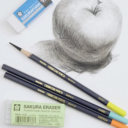 SAKURA Professional Charcoal Wooden Pencil Set