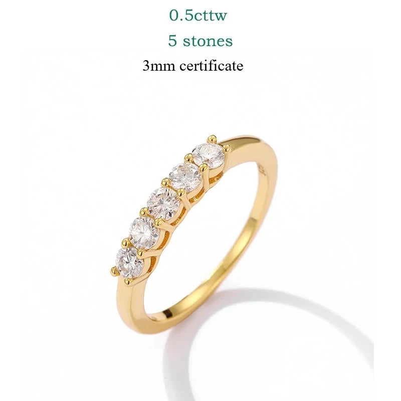 DANA 0.7CT 3mm Gemstone Moissanite Rings