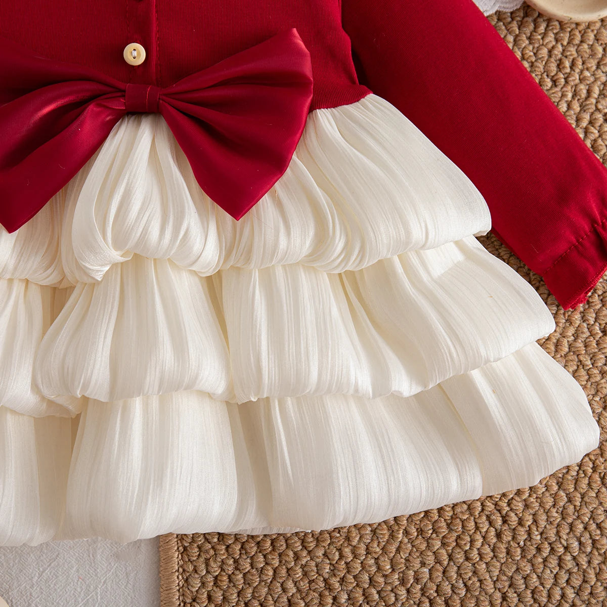 Baby Girl Long-Sleeve Bow Girls Dress