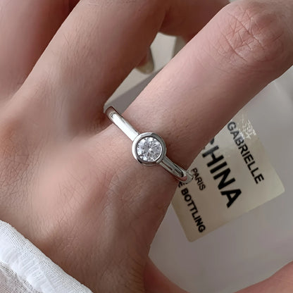 925 Sterling Silver Sparckling Moonstone Minimalist Handmade Ring