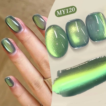 10ml Green Emerald Cat Magnetic Gel Eye Gel Polish Glass Bead Soak Off