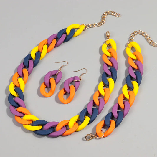 Fish Sheep Acrylic Chunky Chain Choker Necklace