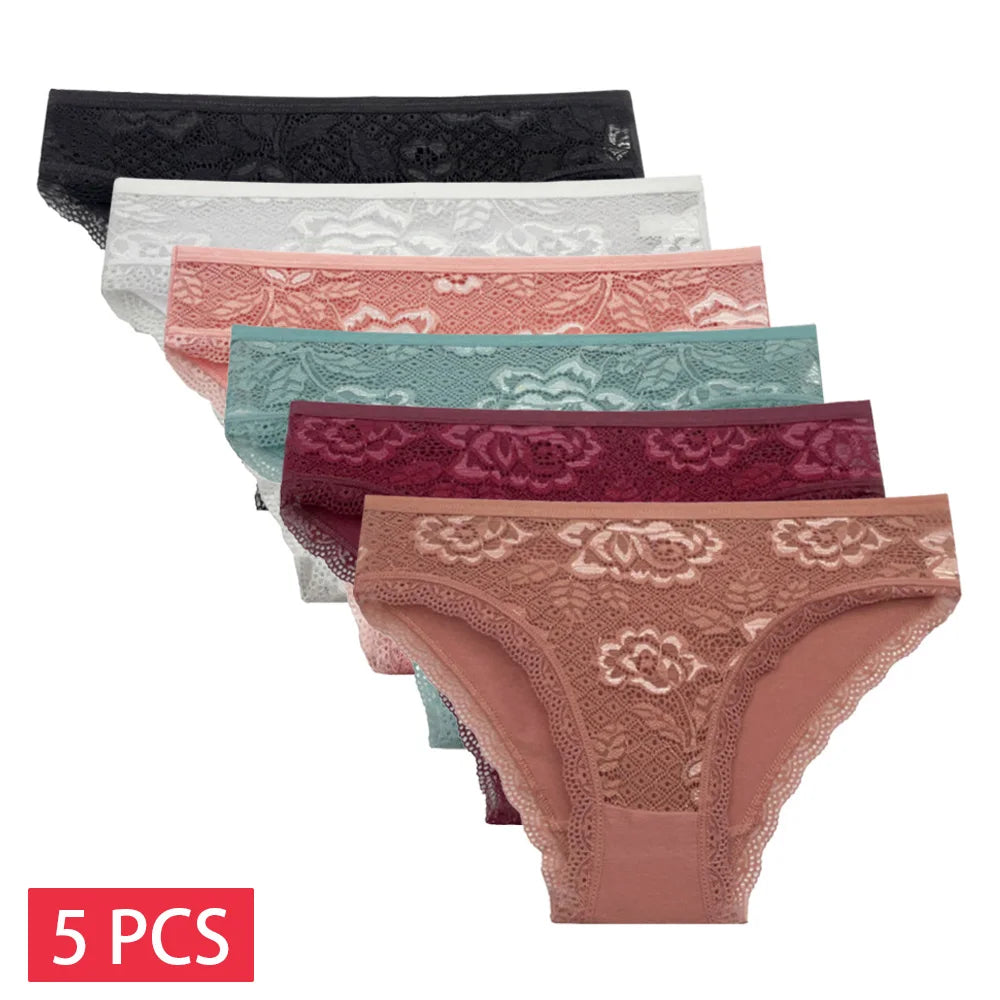 Cotton Briefs 5 PCS/SET Lace Seamless Panties Lingerie