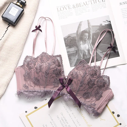 حمالة صدر مثيرة مطرزة بالزهور من الدانتيل