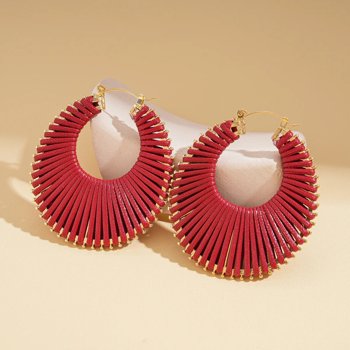 Bohemian Braided Hollow Hoop Geometric Round Earrings