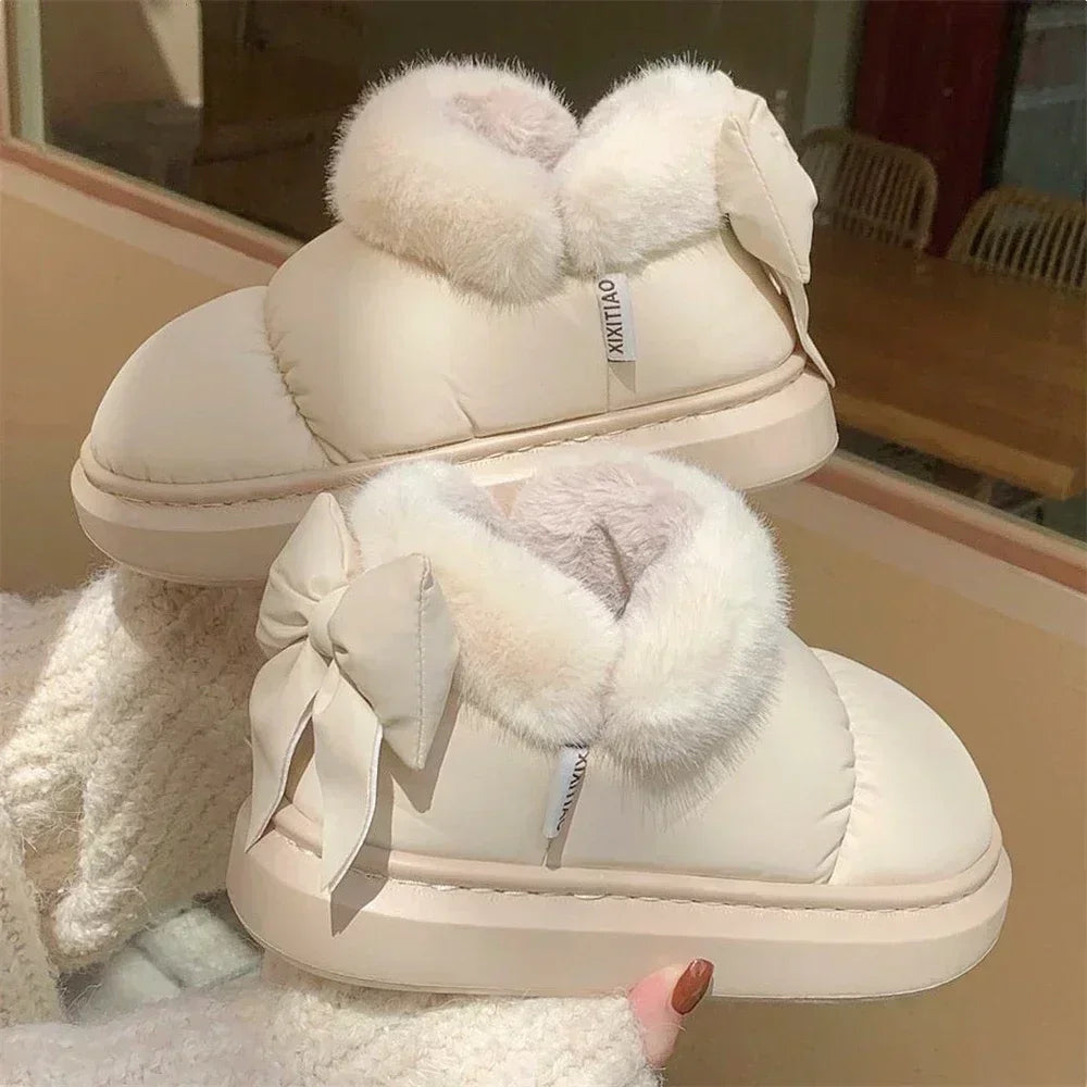 Snow Boot Furry Bow Cotton Shoe