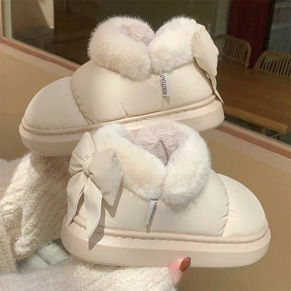 Snow Boot Furry Bow Cotton Shoe