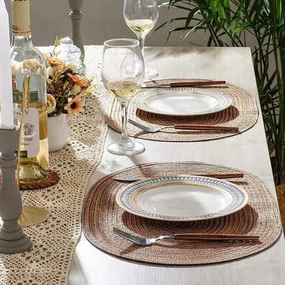 1/4/6/10PCS Dining Tables Natural Woven Oversized Place mats Set