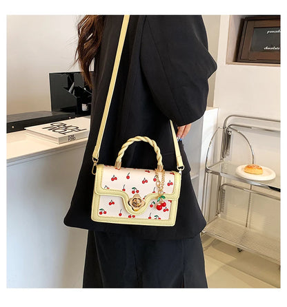 Sweet Cherry Square Chains Crossbody Bags