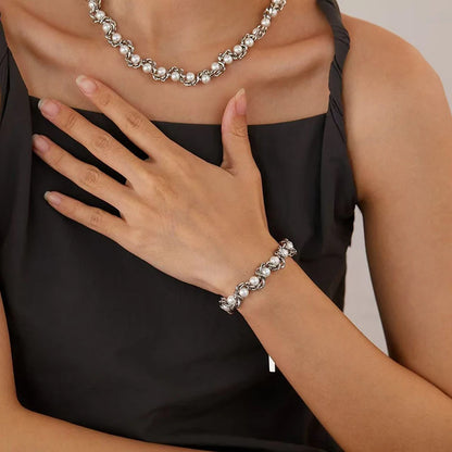 316L Stainless Steel Pearls Chain Necklace