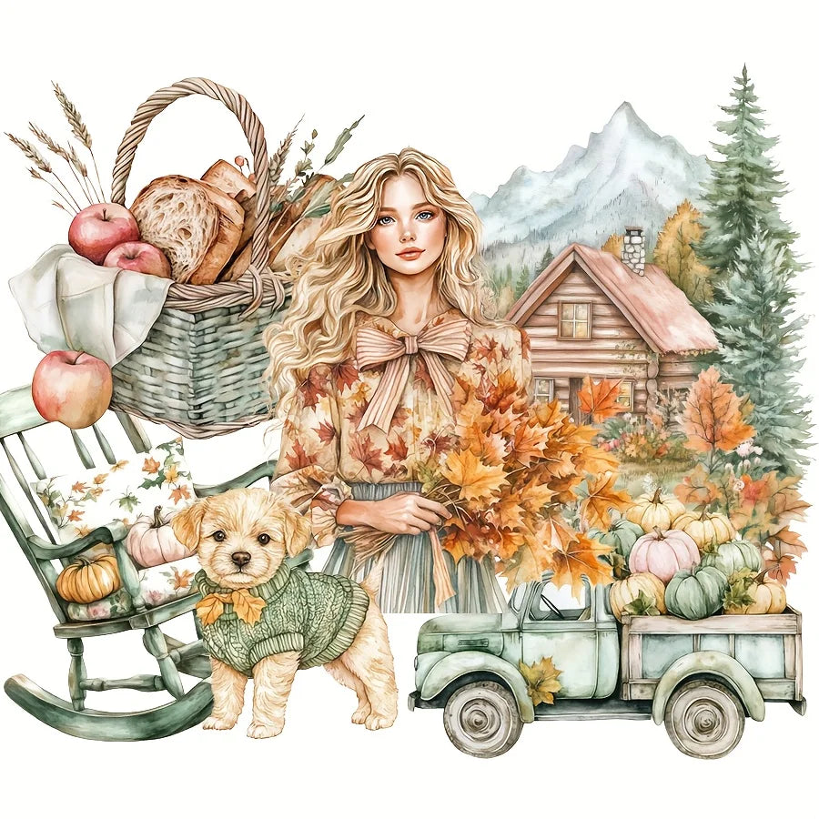 117pcs-144pcs Autumn Theme Stickers for Gift Wrapping Decor