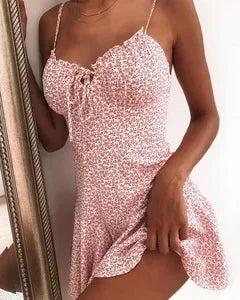 Floral Mini Sexy Strapless Backless Dress
