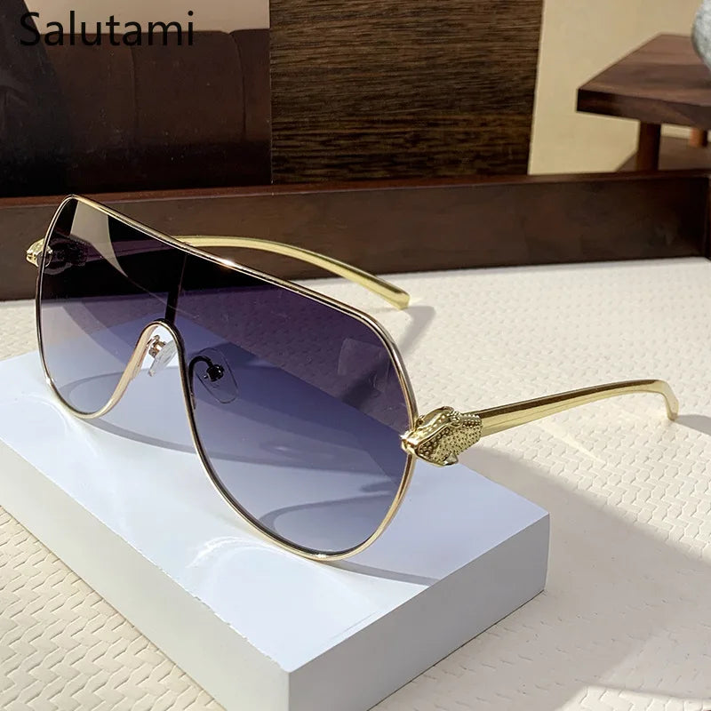 Vintage Luxury Metal Oversized Punk Sunglasses