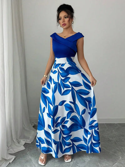 Floral Maxi Asymmetric Sleeveless Dress