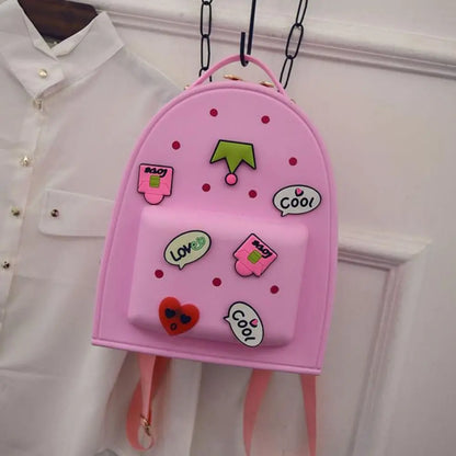 Adjustable Straps Silicone Backpack Waterproof Soft Schoolbags