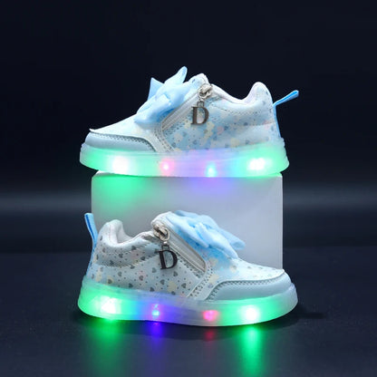 Bowknot Light-Up Girls' Sports Sneakers