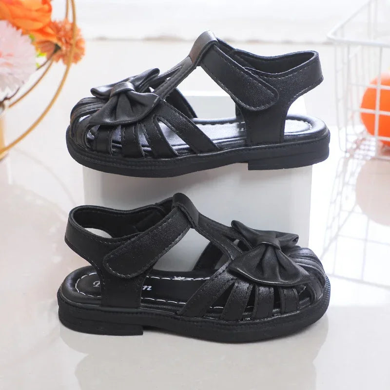 Cute Girls Bow Peep-toe Casual Sandals