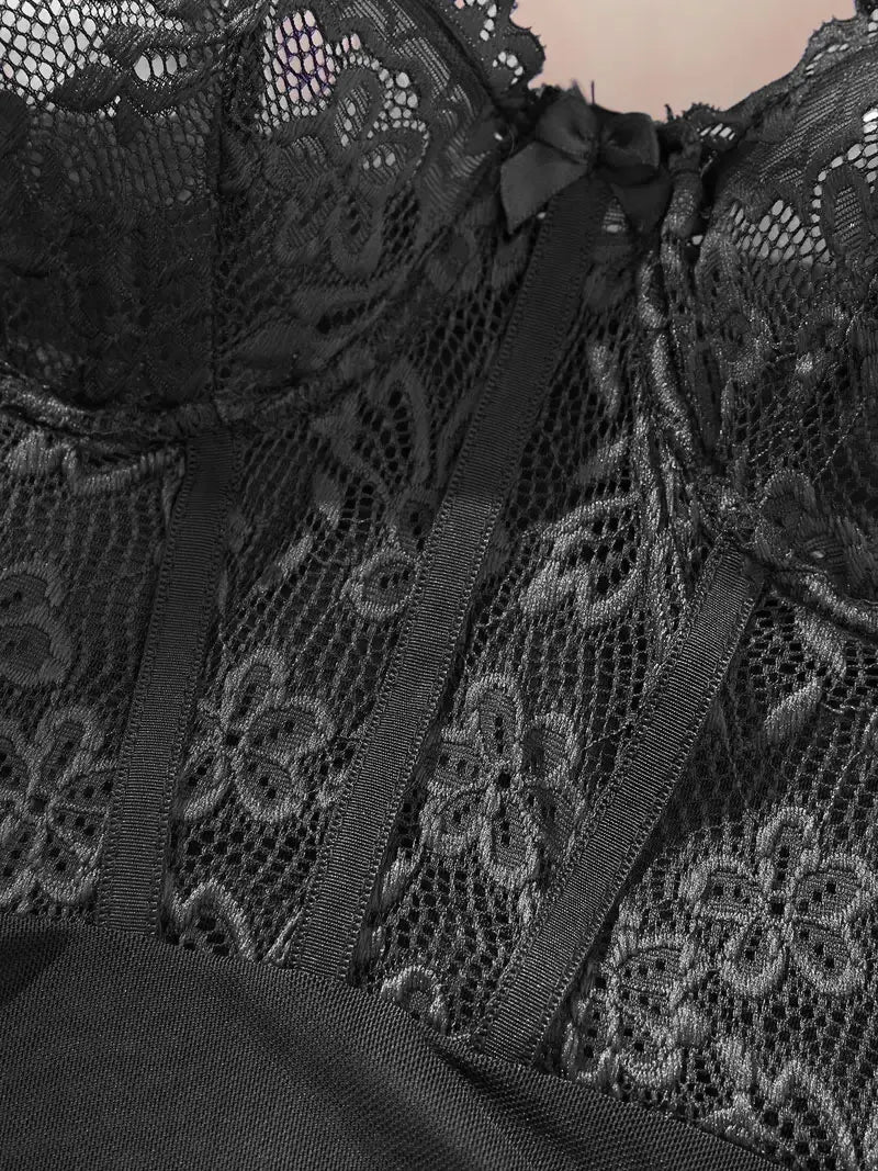 Conjunto de lencería sexy con sujetador rojo con aros de acero