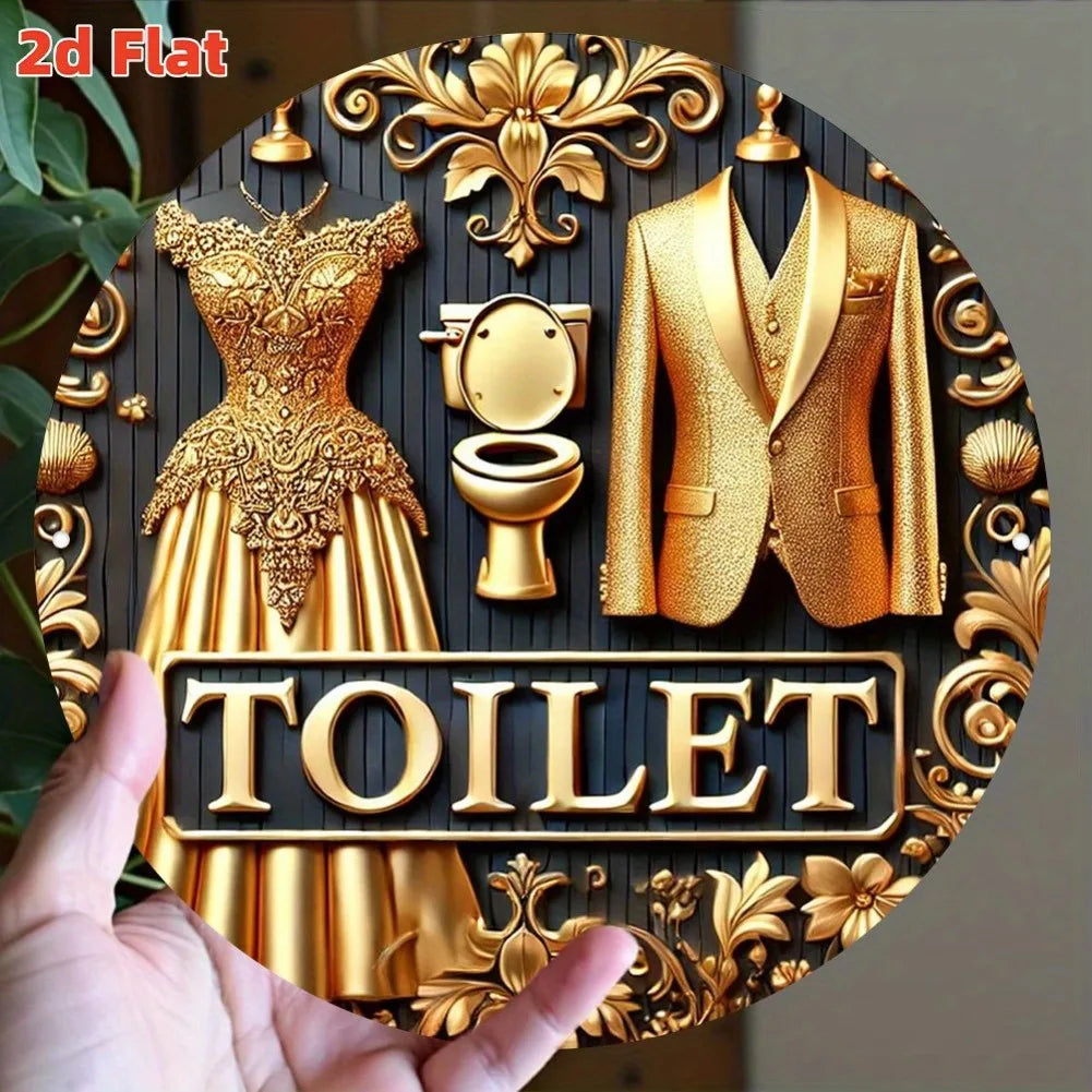 Golden Shower Head Sign  Bathroom Decor