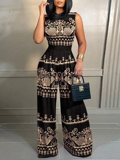 Wide Leg Long Sleeveless Bodysuits Jumpsuits Trousers