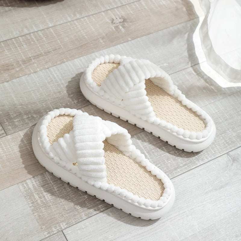 Home Open-Toe Cross Slippers
