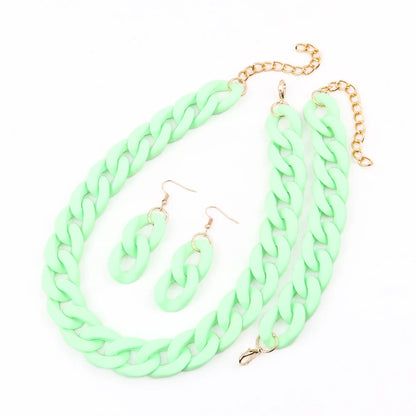 Fish Sheep Acrylic Chunky Chain Choker Necklace