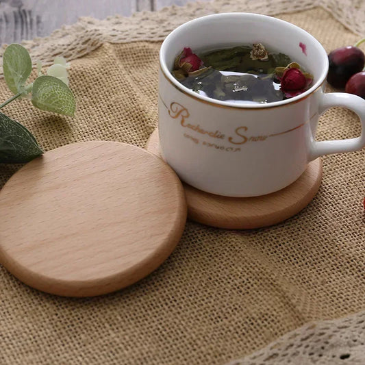 1PCS Solid Walnut Wood Coaster Round Beech Cup Mat