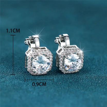 DANA White Zircon Round Stone Earrings