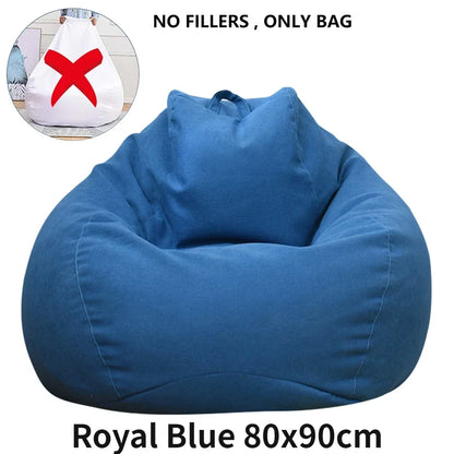 Large Bean Bag Chair Sofa Cover Without Filler Lazy Corner Seat