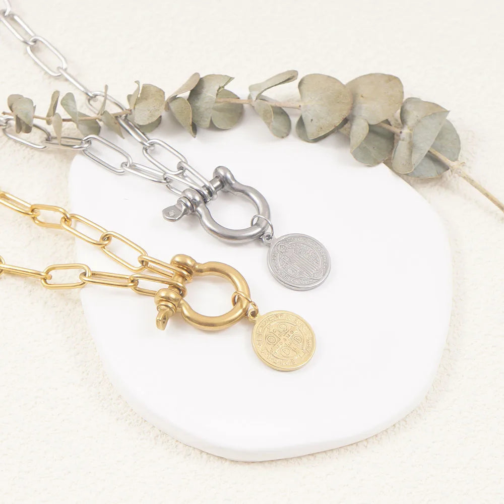 Stainless Steel San Benito Gold/Silver Choker Collar Necklace