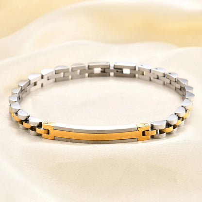 6MM Laser Logo Personalized Stainless Steel Strap Bracelet