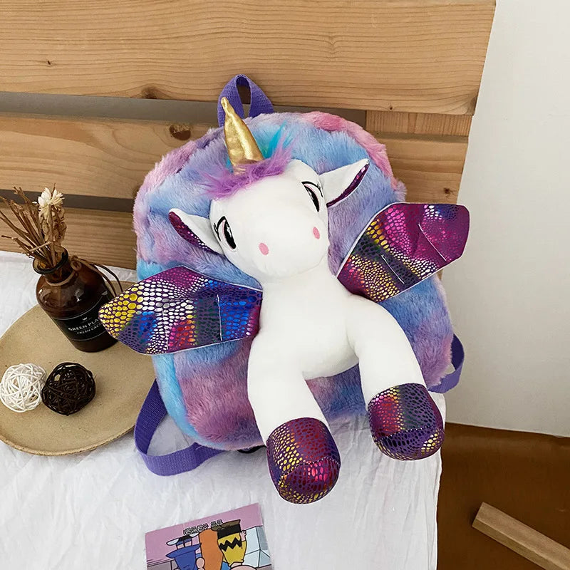 Cartoon School Book Bag Cute 3D Fur Backpacks