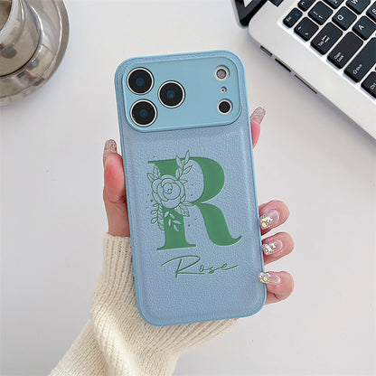 Initial Custom Big Letter with Flowers iPhone Case