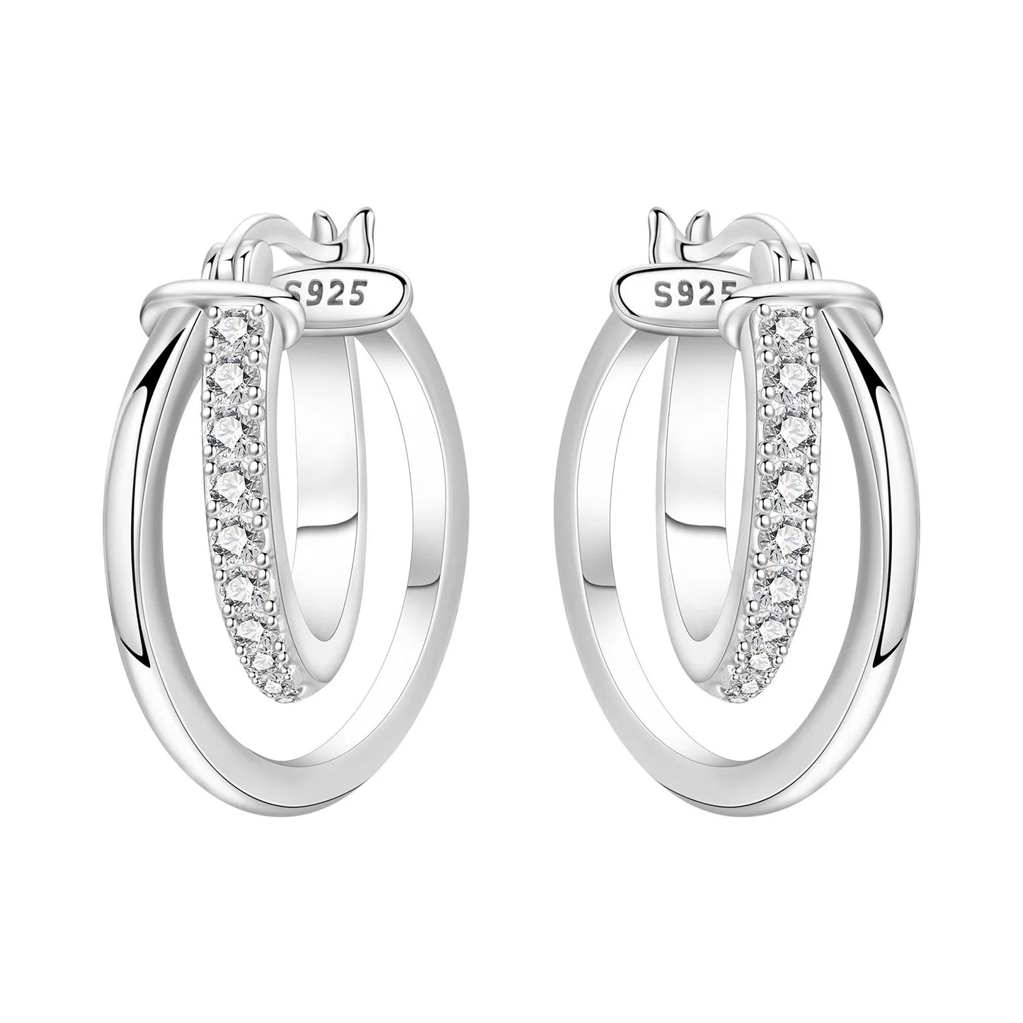 DANA 925 Sterling Multi-layer Hoop Earrings