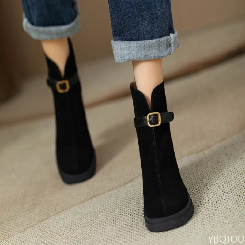 Thick sole thick heel elegant simple high heels Boots