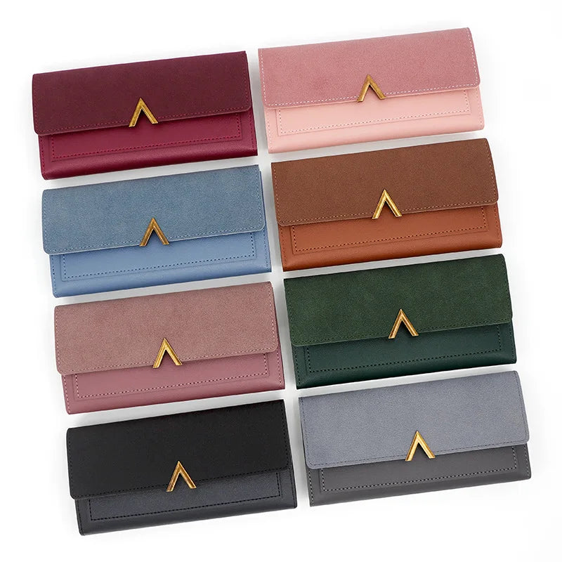 PU Wallet Card Holder Tri-Fold Moneybags Wallet