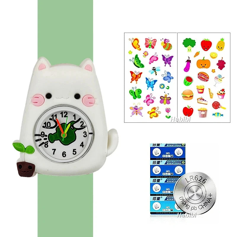 Slap Bracelet Clock Cartoon Kids Watches