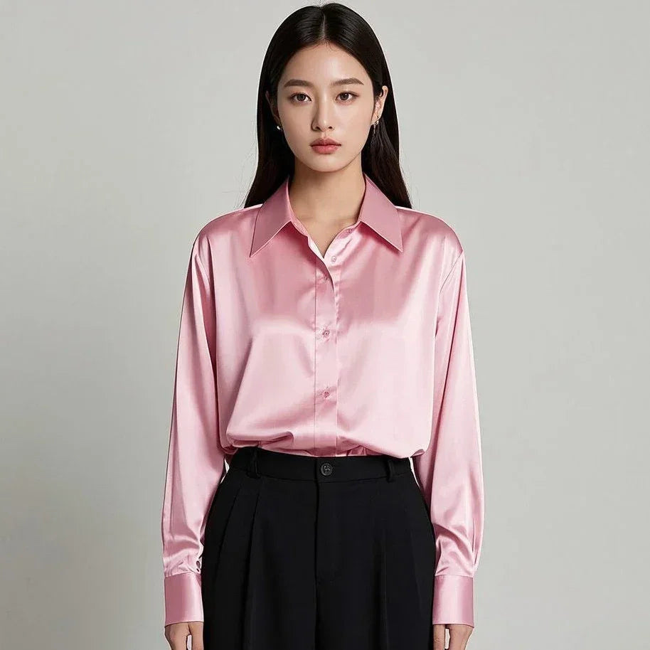 Korean Office Satin Slim Shirt