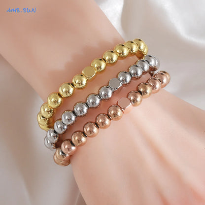 DANA Gold Plated Beads Elastic Bracelet