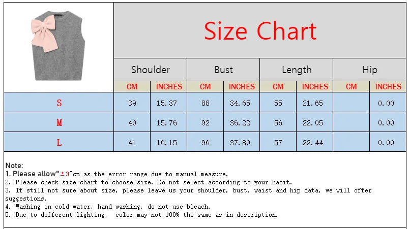 Sweet big bow Korean O-neck warm knitted pullover chic sweater vest
