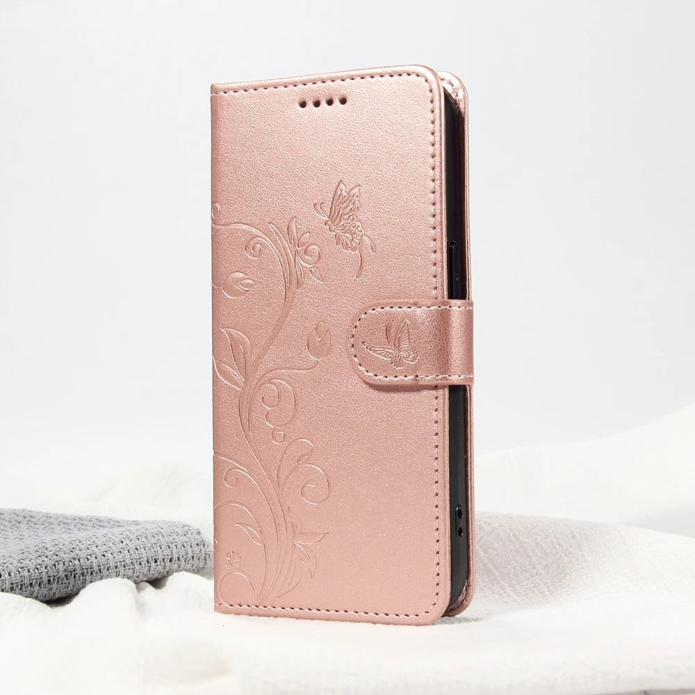 Butterfly Flower Leather Case For Samsung Galaxy Flip Cover