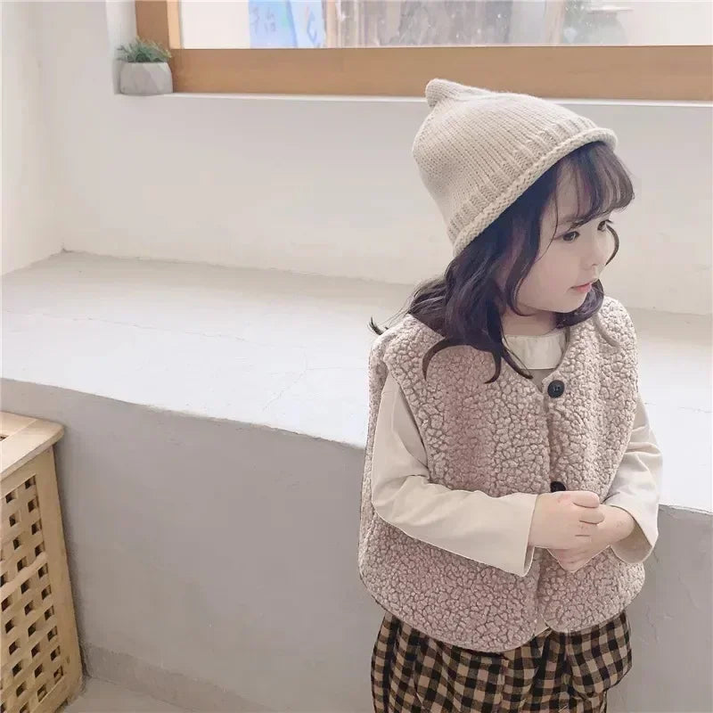 Autumn Winter Baby Plus Velvet Waistcoat Teddy Hair Coat