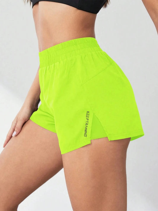 Faux Two-Piece Anti-Exposure Yoga Shorts